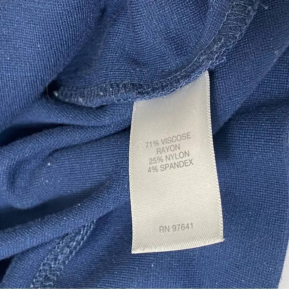J.Jill Ponte Knit Crew Neck 3/4 Sleeve Shift Dress In Blue Women's Size Medium